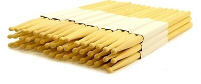 24 Pairs - 5a Wood Tip Natural Maple Drumsticks Pro 24 Drum Sticks