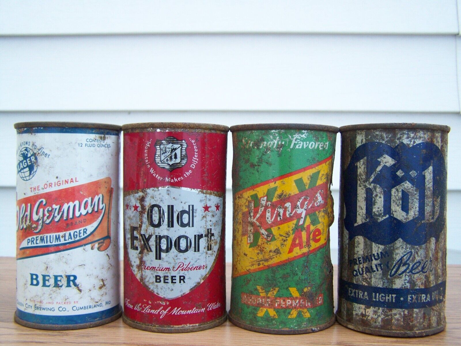 Old German, Old Export, Kings, Kol Flat Top Beer Cans - Cumberland, Maryland