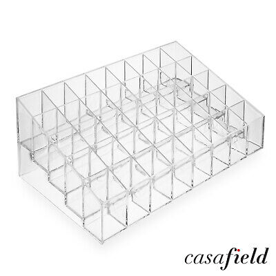Acrylic Lipstick Organizer Stand - 40 Slot Cosmetic Display Makeup Case - Clear