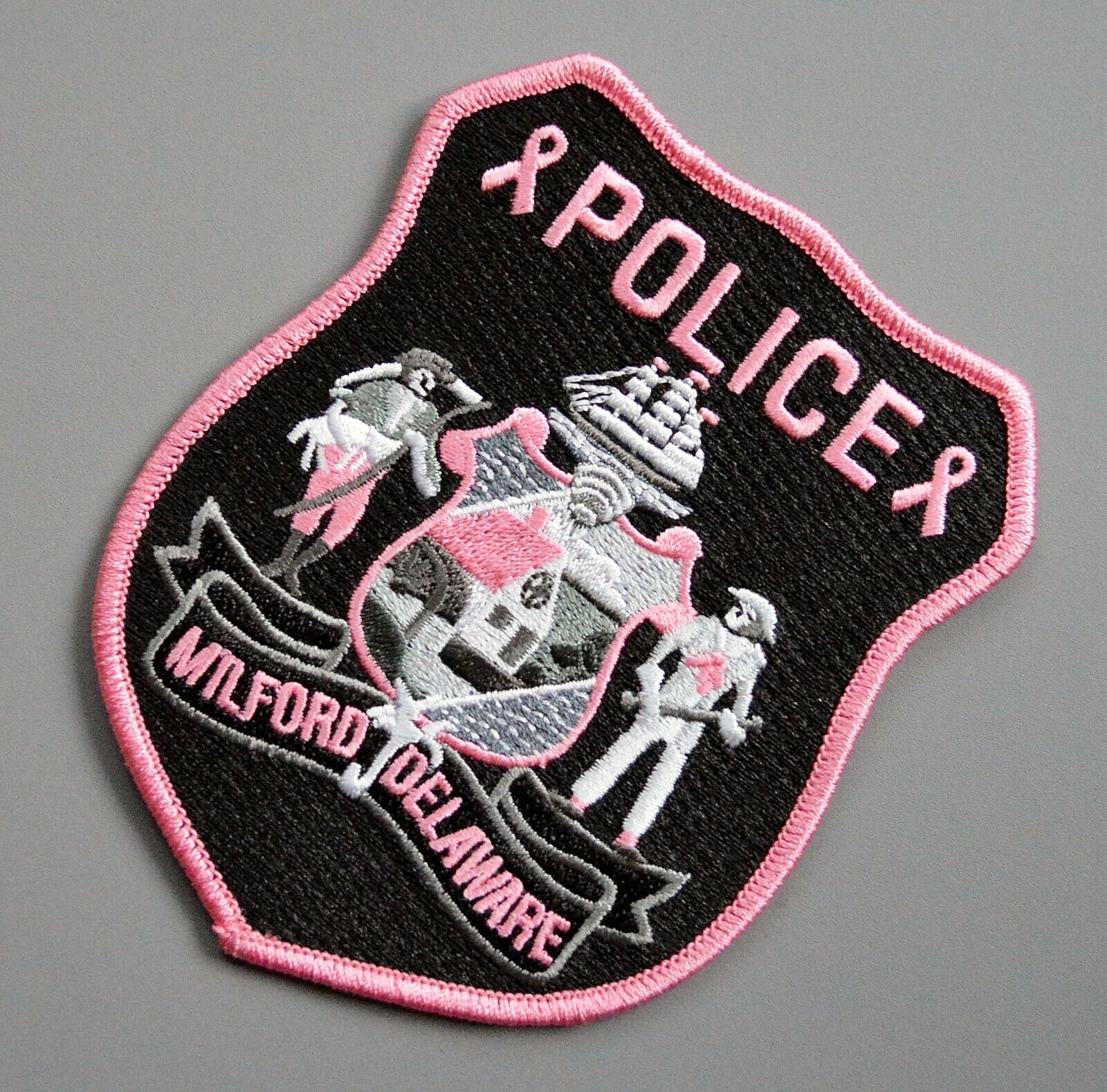 Milford Delaware Pink Police Patch +++ Breast Cancer Awareness De