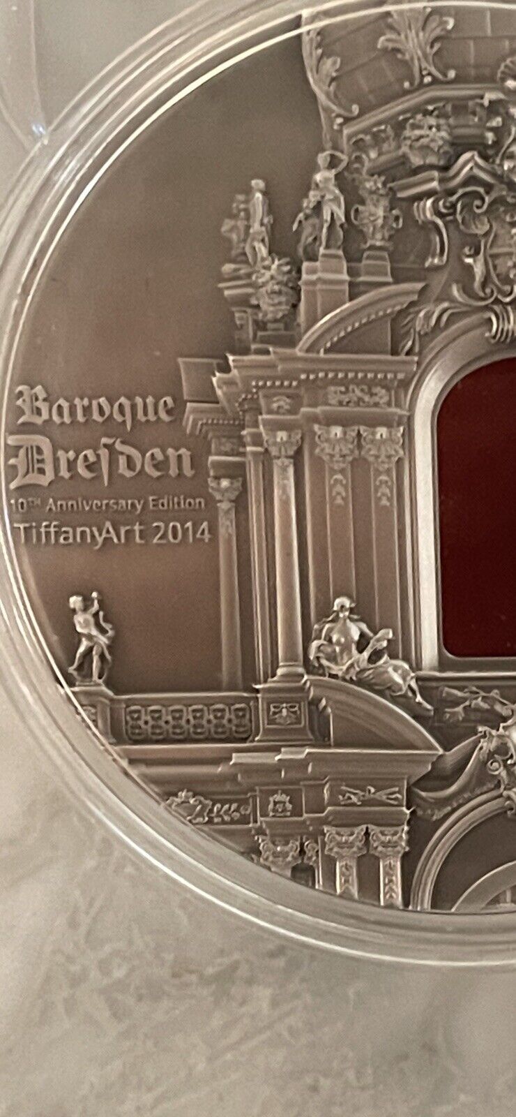 2014 Palau Tiffany Art $10 Baroque Dresden 10th Anniversary Edition Silver Coin