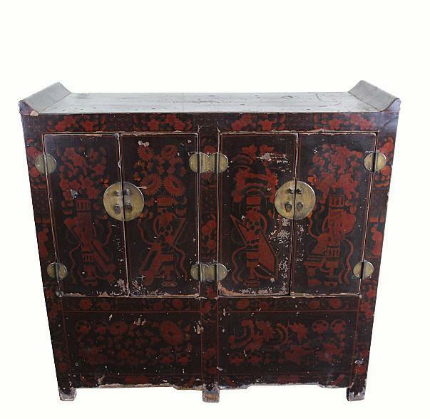 Dark Red Shanxi Antique Chest Cabinet