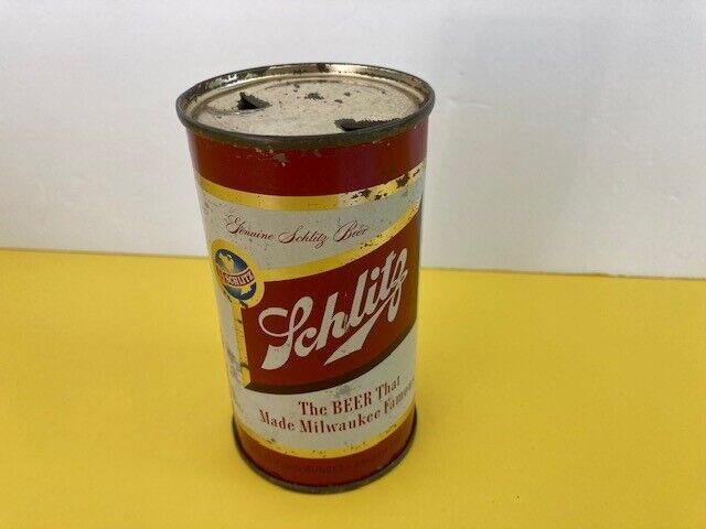 1954 Schlitz Flat Top Cup Empty Beer Can Milwaukee Wiscosin
