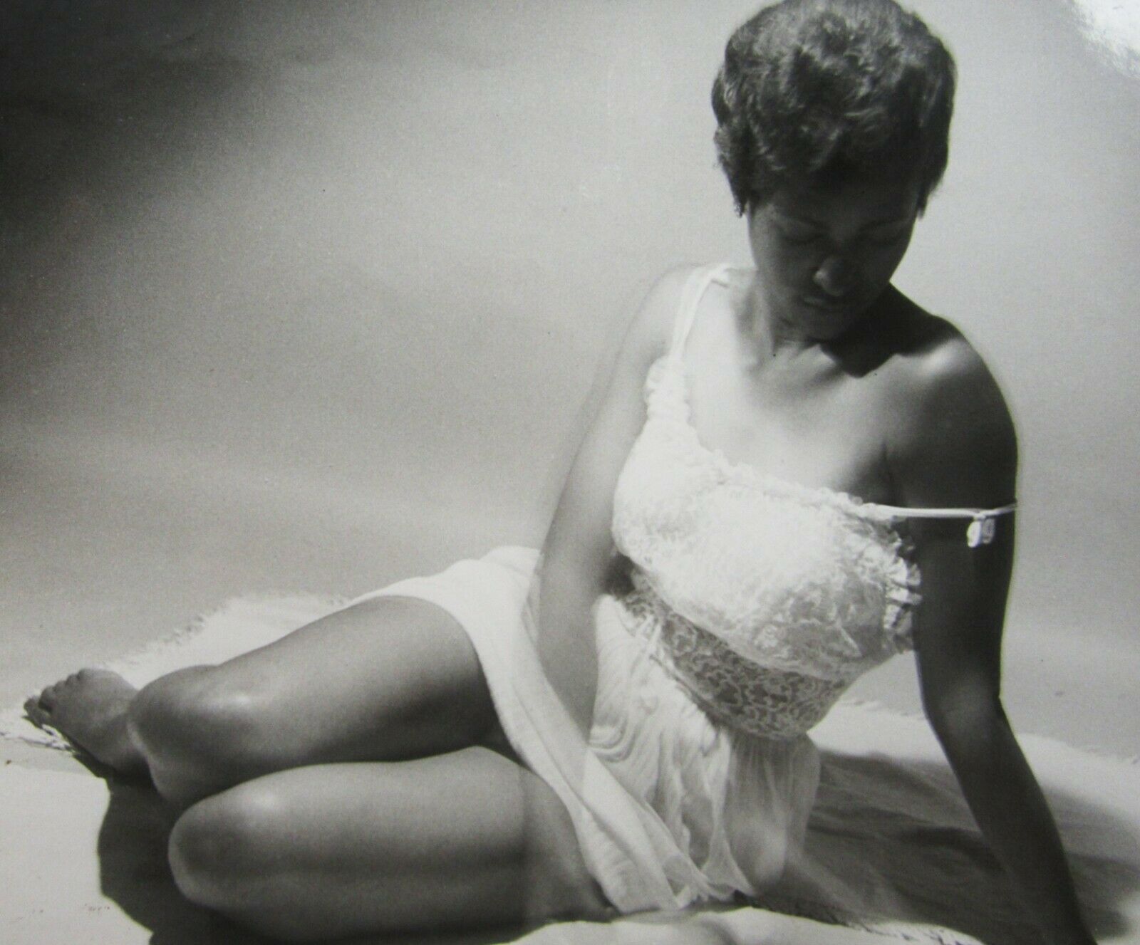 Vintage Black African American Pinup Photo Pretty Girl Lingerie Compton Ca 1950s