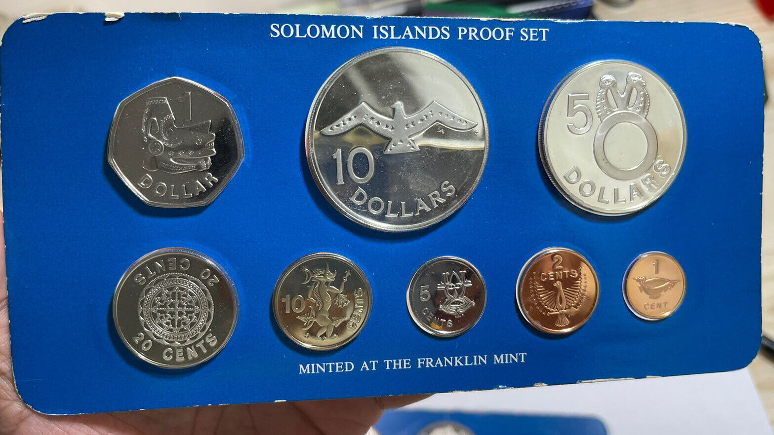 1979 Solomon Island 8 Coins Proof Set Excellent Condition 2 Big Silver Coins