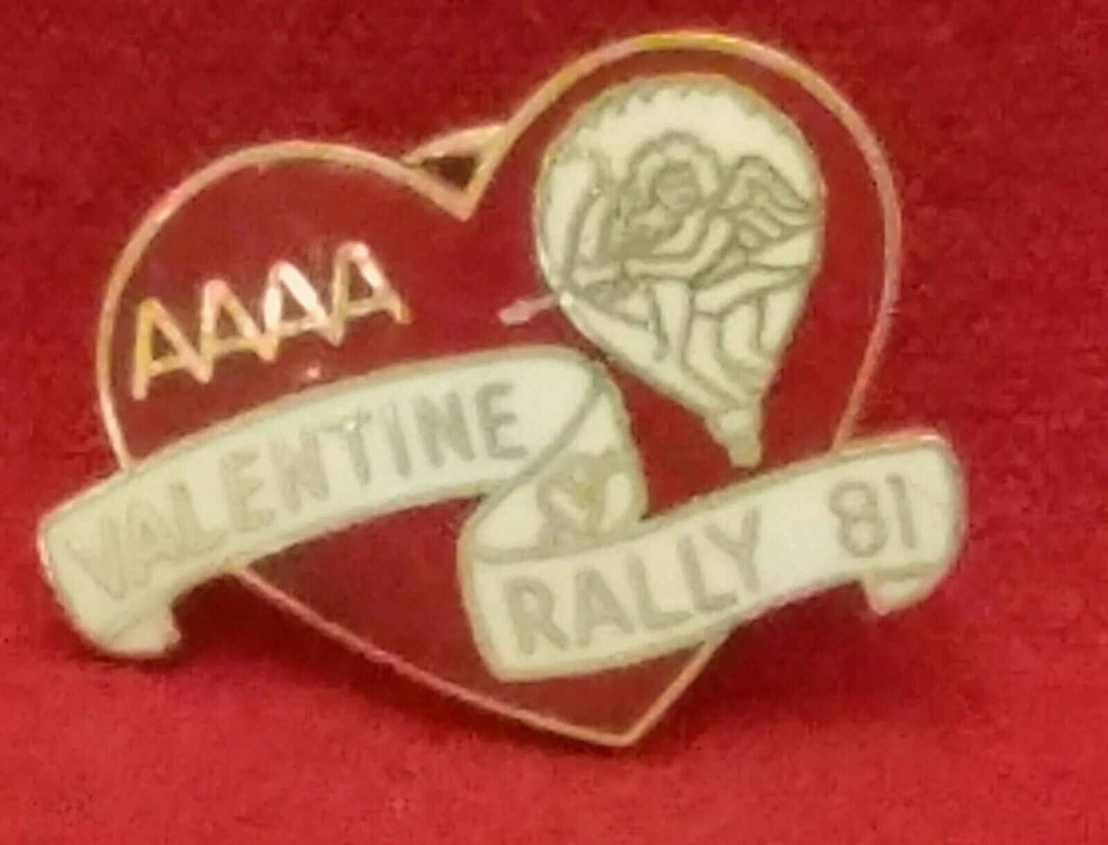 1981 Aaaa Valentine Rally Balloon Pin