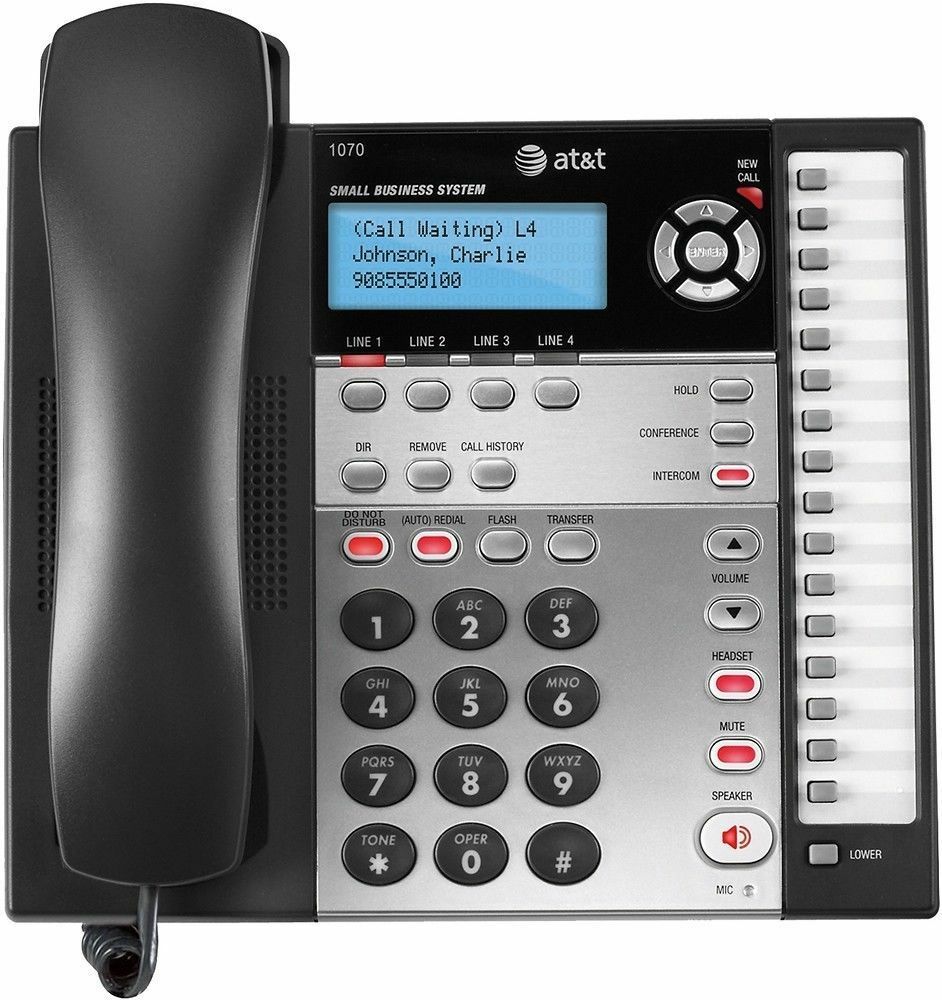 At&t 1070 4 Line Corded Business Desk/wall Phone W/ Caller Id