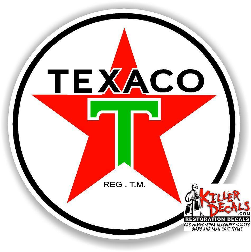 4" Texaco Post War Gasoline Decal Gas And Oil Pump, Sign Wall Sticker (texa-9)