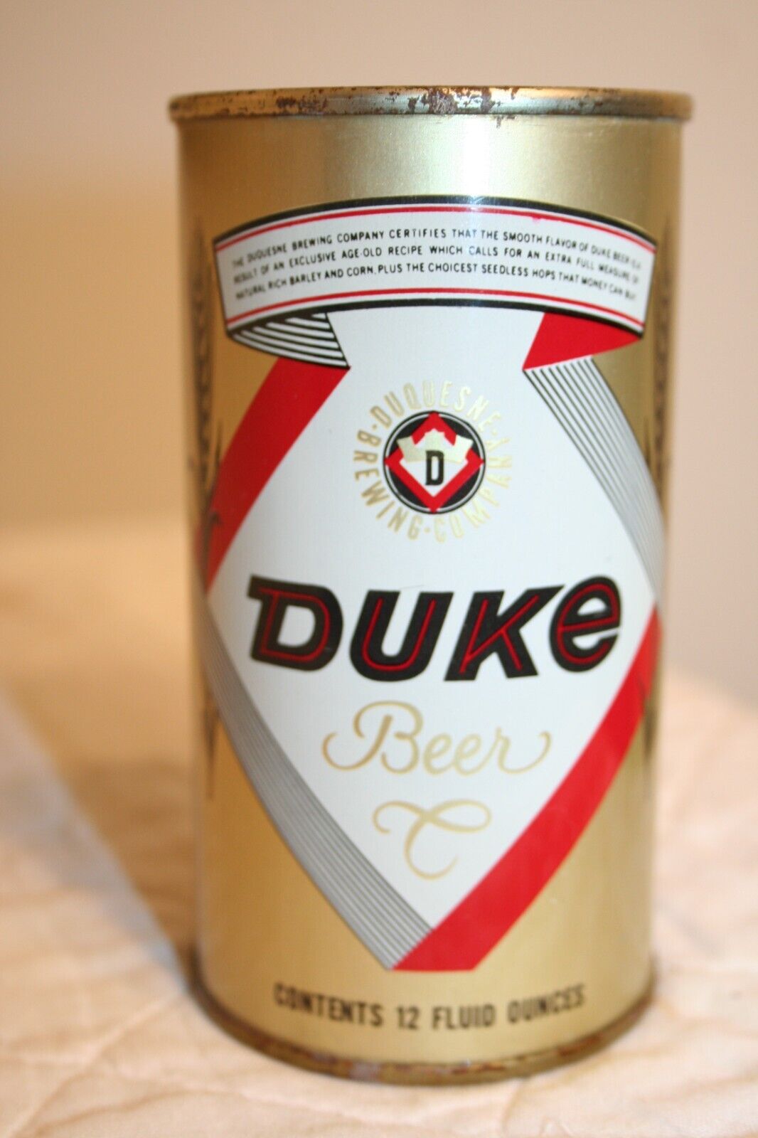 Duke Beer 12 Oz. 1960's Flat Top From Pittsburgh, Pennsylvania