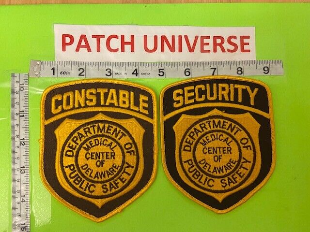 Two Diff Delaware Medical Center Public Safety  Shoulder Patches  A111