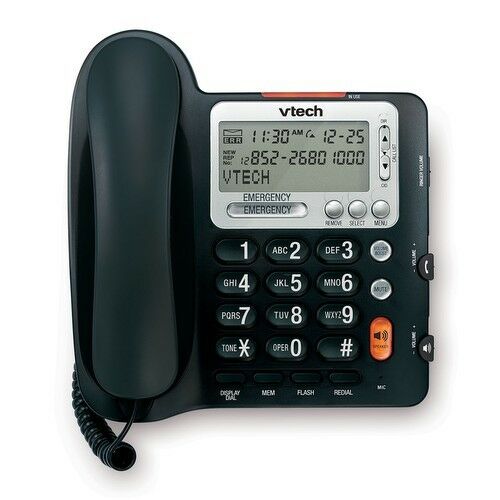 Vtech Corded Big Button Telephone, Volume Boost And Caller Id - Black (cd1281)™
