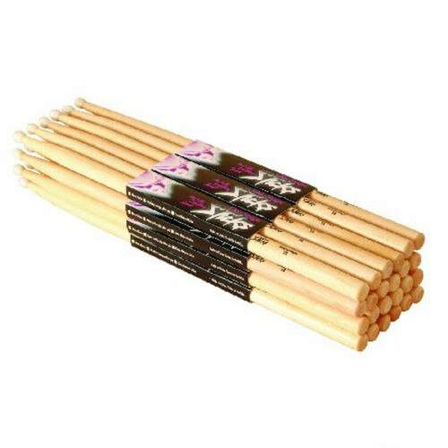 On Stage Maple High Quality Drum Sticks 5b, With Nylon Tip, 12 Pair