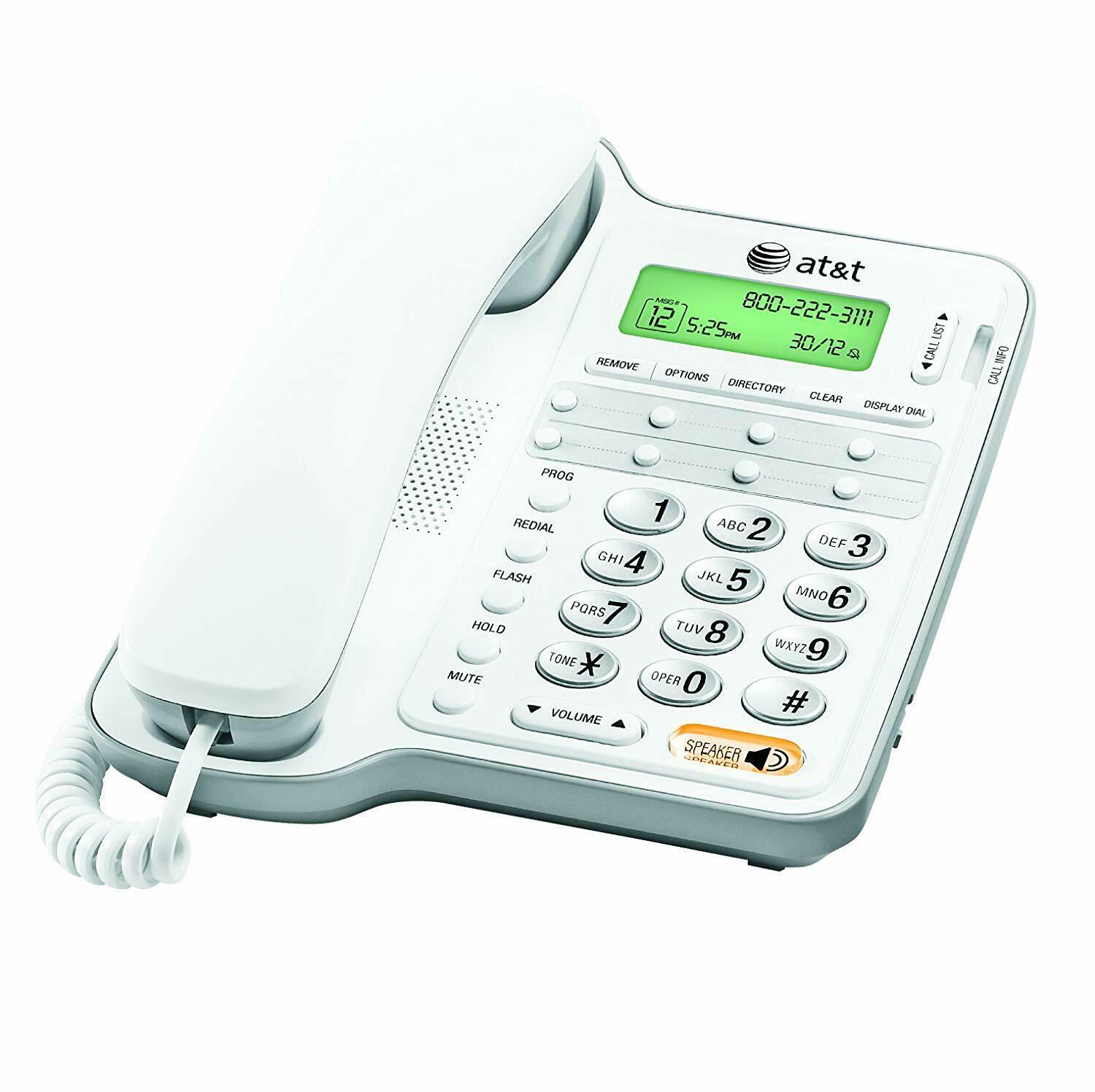 At&t Cl2909 Corded Phone With Speakerphone And Caller Id/call Waiting White