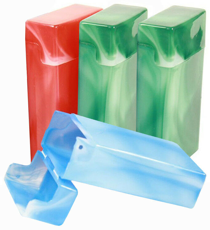 4 Pack Crush-proof Plastic Flip Top Hinged Lid Cigarette Case For 100's - 3214