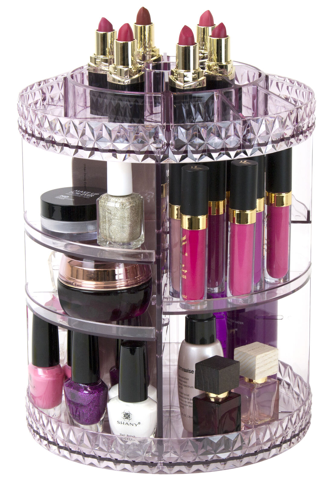 Sorbus 360° Makeup Organizer, Rotating Adjustable Carousel Storage  (purple)