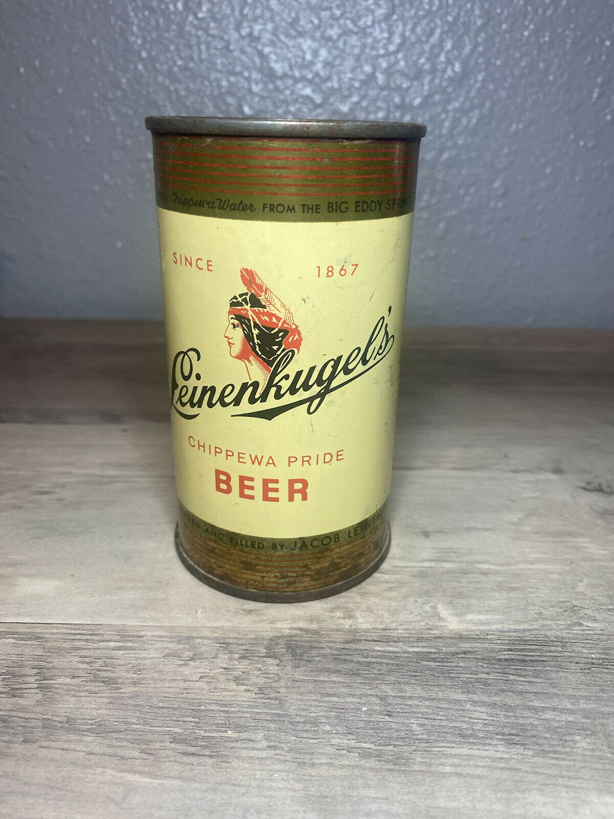1950s Leinenkugels Flat Top Beer Can Chippewa Falls Wi