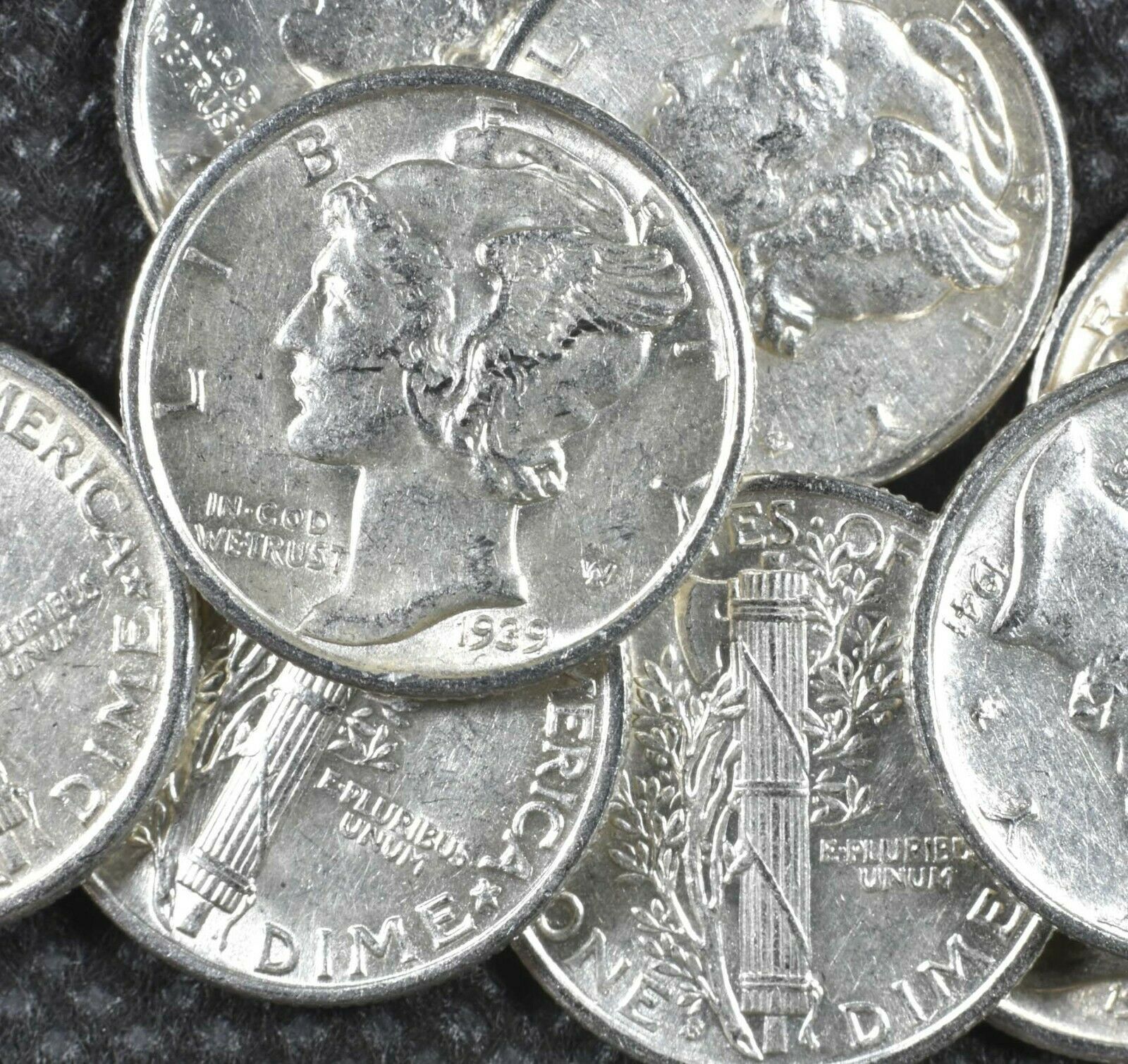 Mercury Dime Uncirculated 90% Silver Coin Au/bu